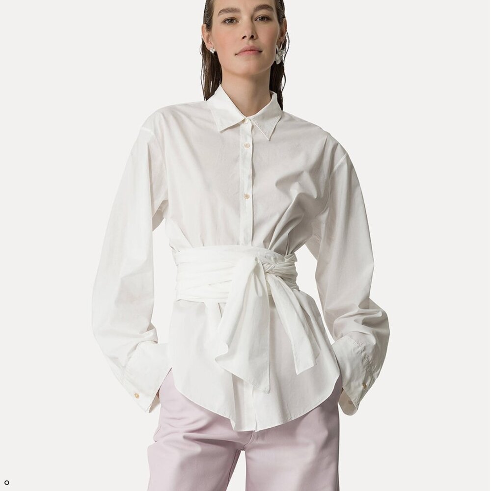 forte forte white shirt with cummerbund